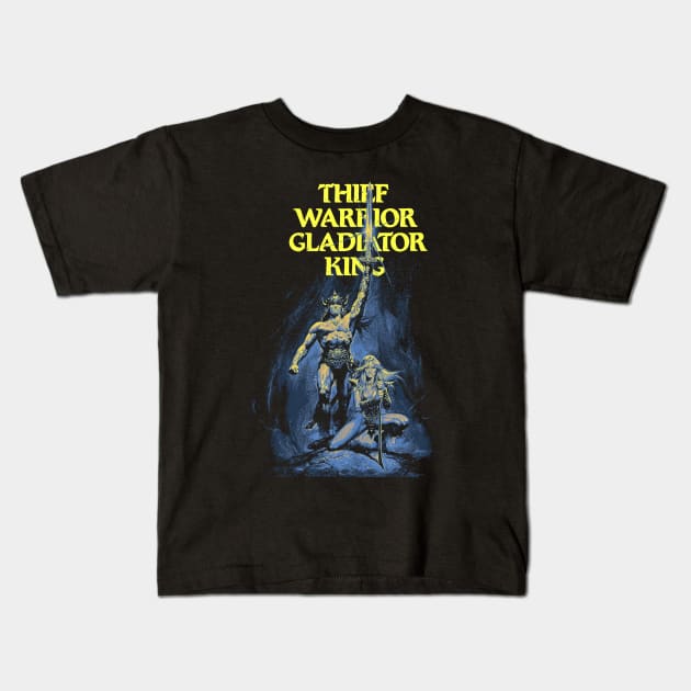 Thief, Warrior, Gladiator, King Kids T-Shirt by OrcaDeep